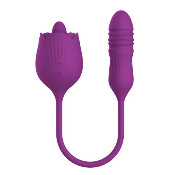 Rose Tongue Toy With Thrusting Vibrator