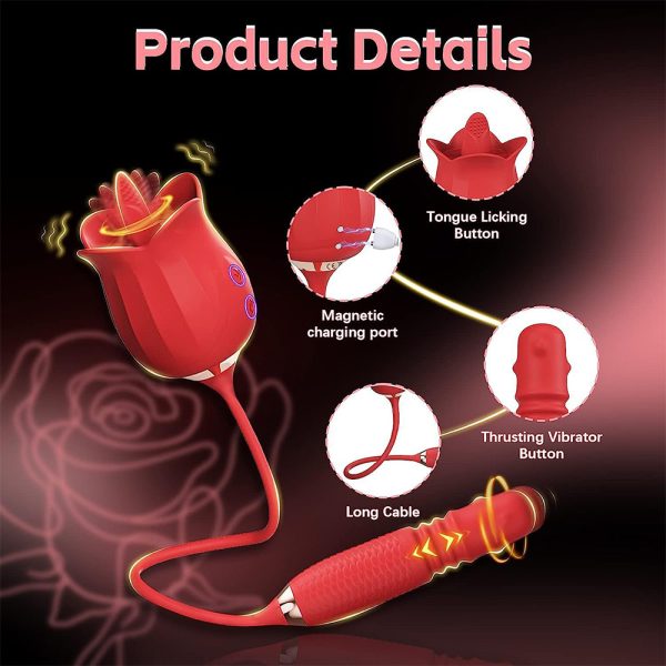 rose tongue toy,thrusting vibrator,rose tongue vibrator,thrusting rose toy,tongue vibrator