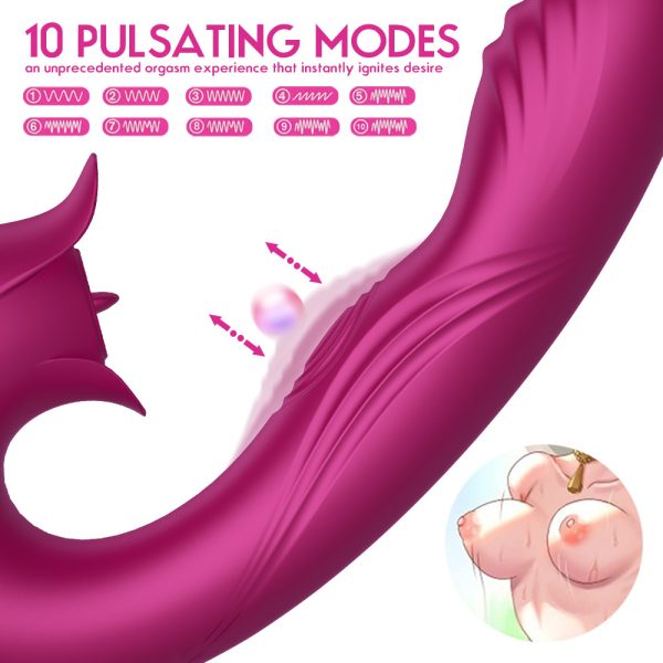tongue licking g-spot vibrator, g-spot vibrator, clitoral licking vibrator, sucking vibrator, tapping vibrator