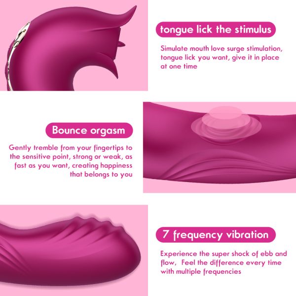 tongue licking g-spot vibrator, g-spot vibrator, clitoral licking vibrator, sucking vibrator, tapping vibrator